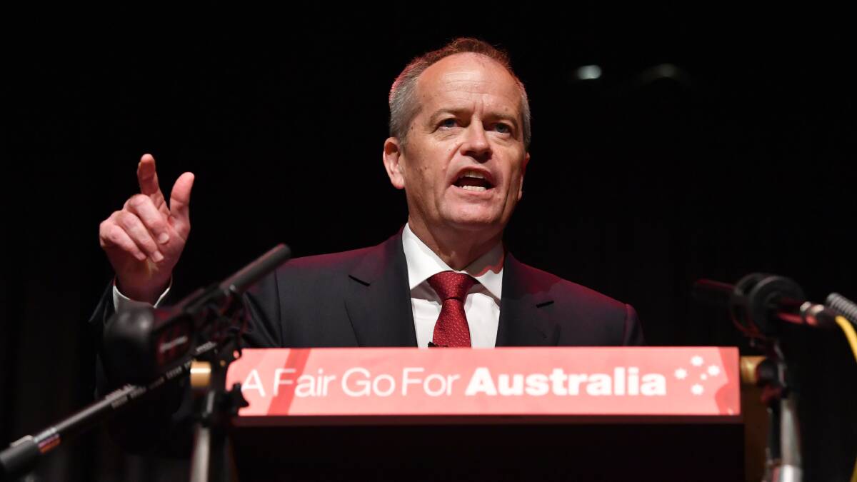 Opposition Leader Bill Shorten during a campaign rally in Melbourne on Sunday. Photo: AAP Image/Darren England