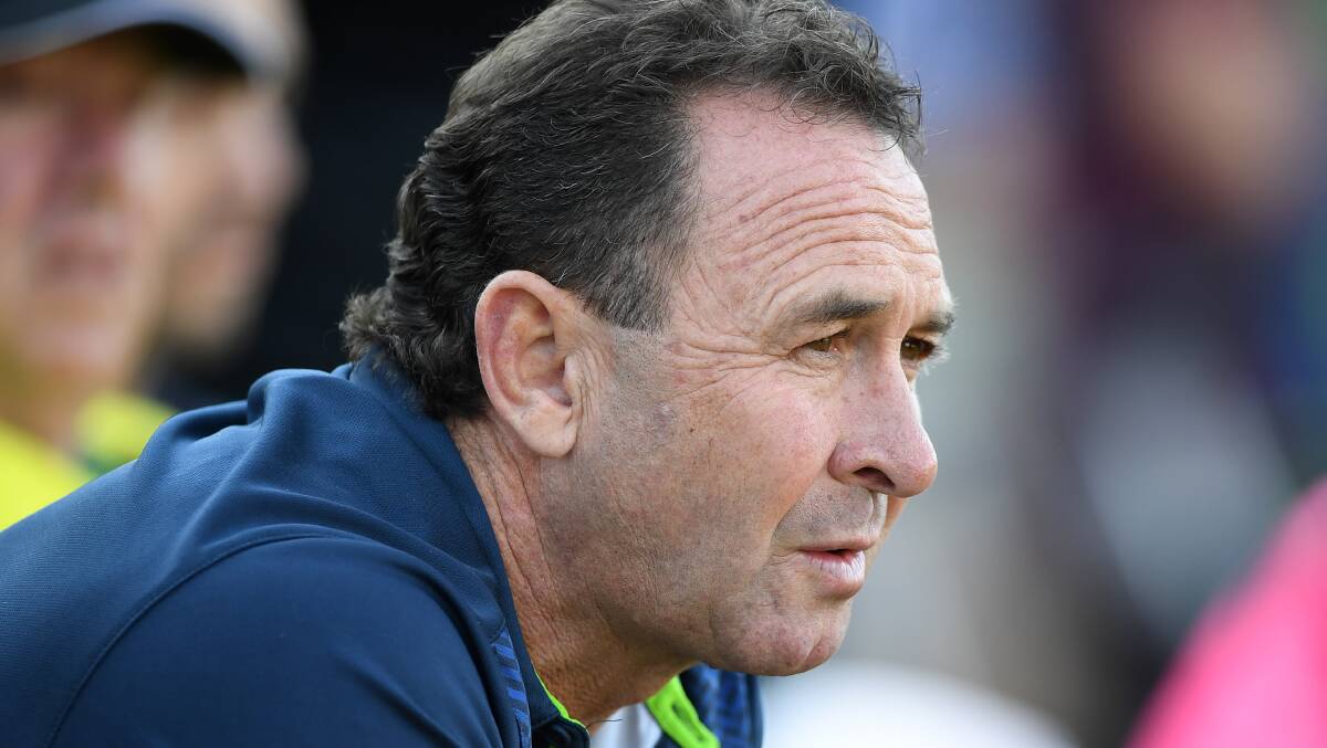 Ricky Stuart looks on from the sidelines on Sunday. Photo: AAP 