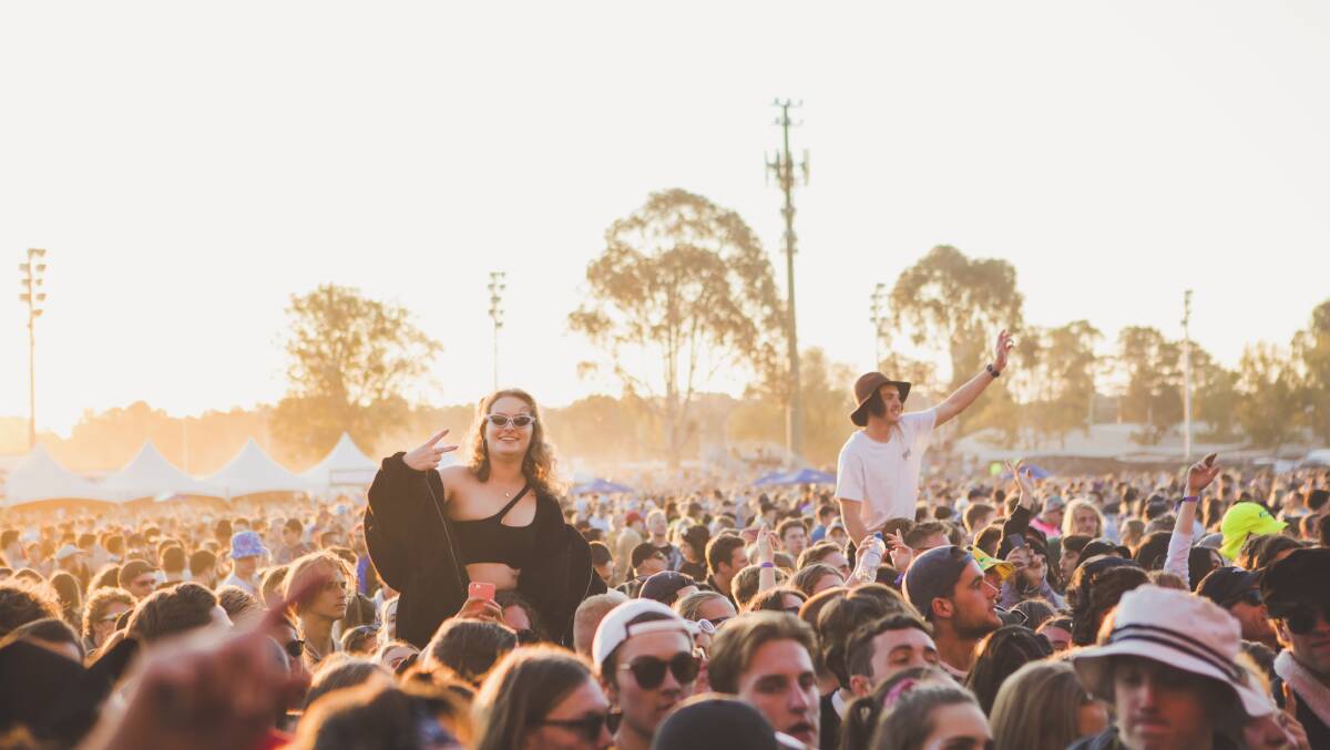 The moshpit at Groovin the Moo 2019. Thousands of people attended the festival at Exhibition Park. Photo: Jamila Toderas