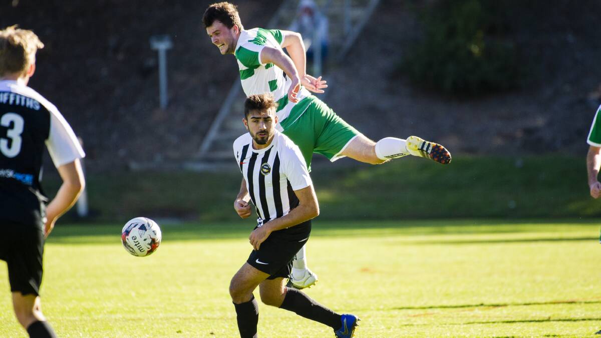 George Timotheou's younger brother Antoni plays for Gungahlin United in the Canberra premier league. Picture: Jamila Toderas