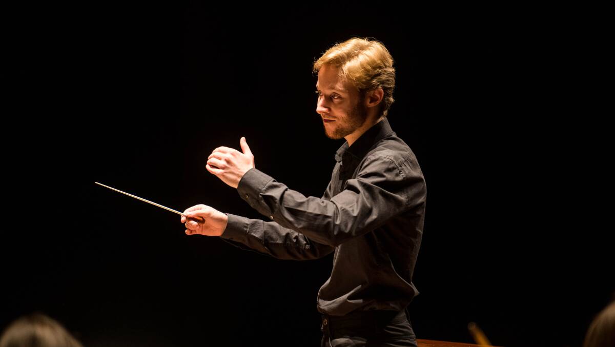 Leonard Weiss conducting the Tasmanian Symphony Orchestra earlier this year. Picture: Alastair Bett
