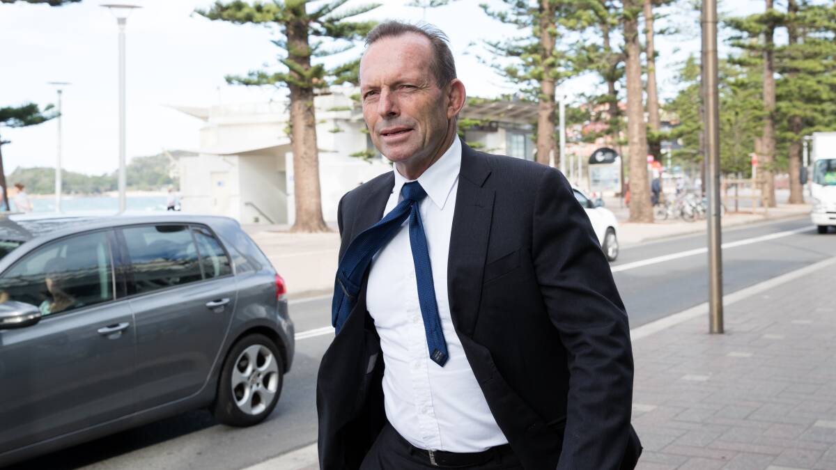 Former PM Tony Abbott at Manly Beach in his former electorate of Warringah during the election campaign. Picture: Janie Barrett