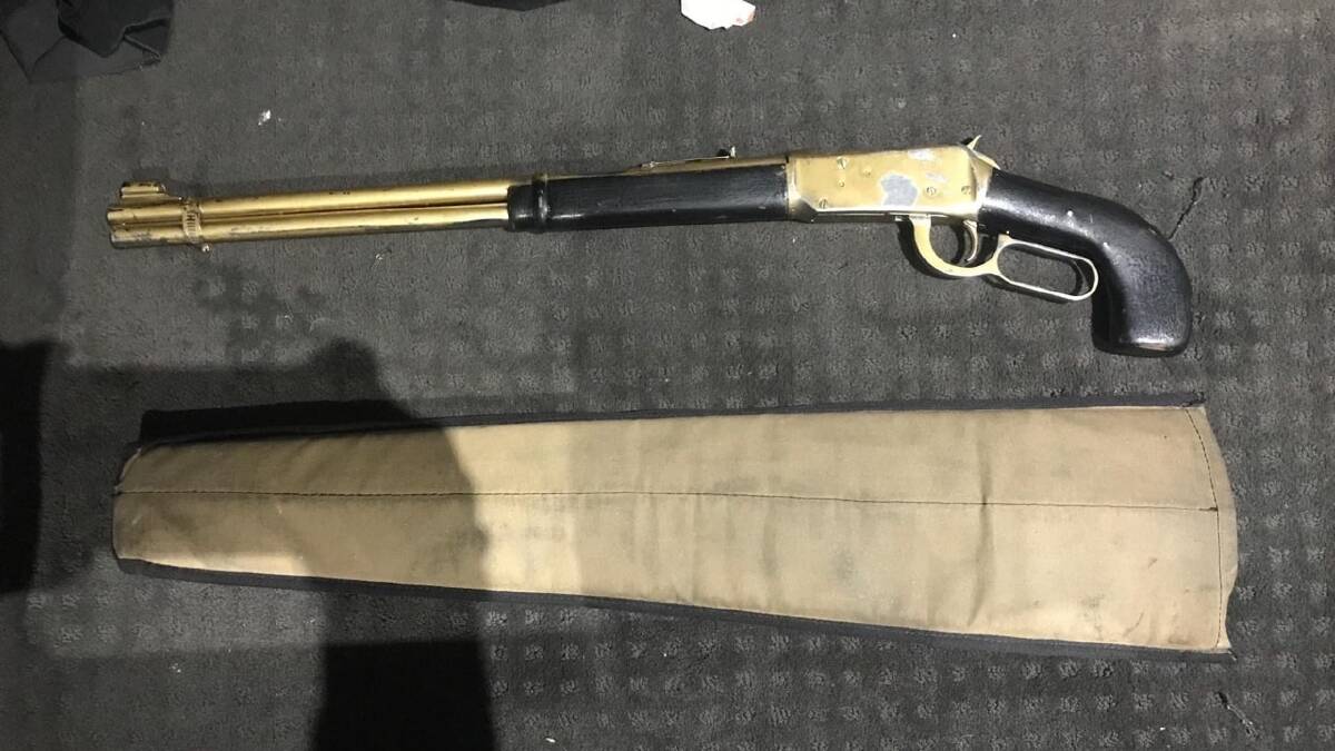 A .3030 calibre lever action rifle believed to have been used in an alleged shooting in Theodore in March. Picture: ACT Policing