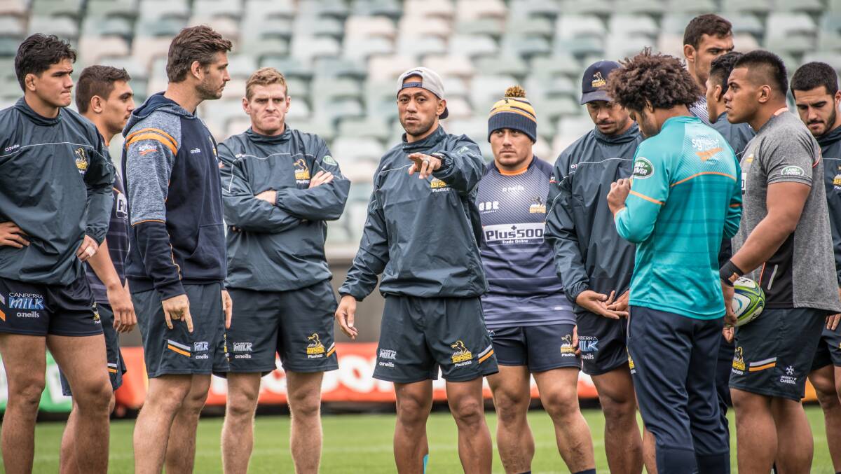Christian Lealiifano will led the Brumbies through a walk-through training session on Friday. Picture: Karleen Minney