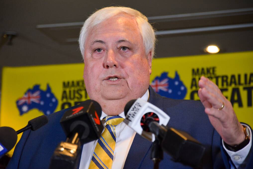 United Australia Party leader Clive Palmer says his party is yet to make up its mind on the merits of immunisation. Picture: AAP