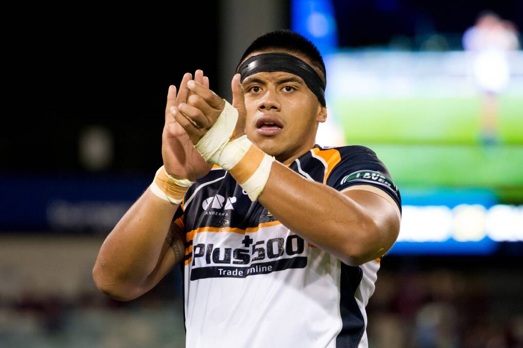 'Come out and support us': Brumbies prop Allan Alaalatoa wants a big crowd on Saturday. Picture: Elesa Kurtz