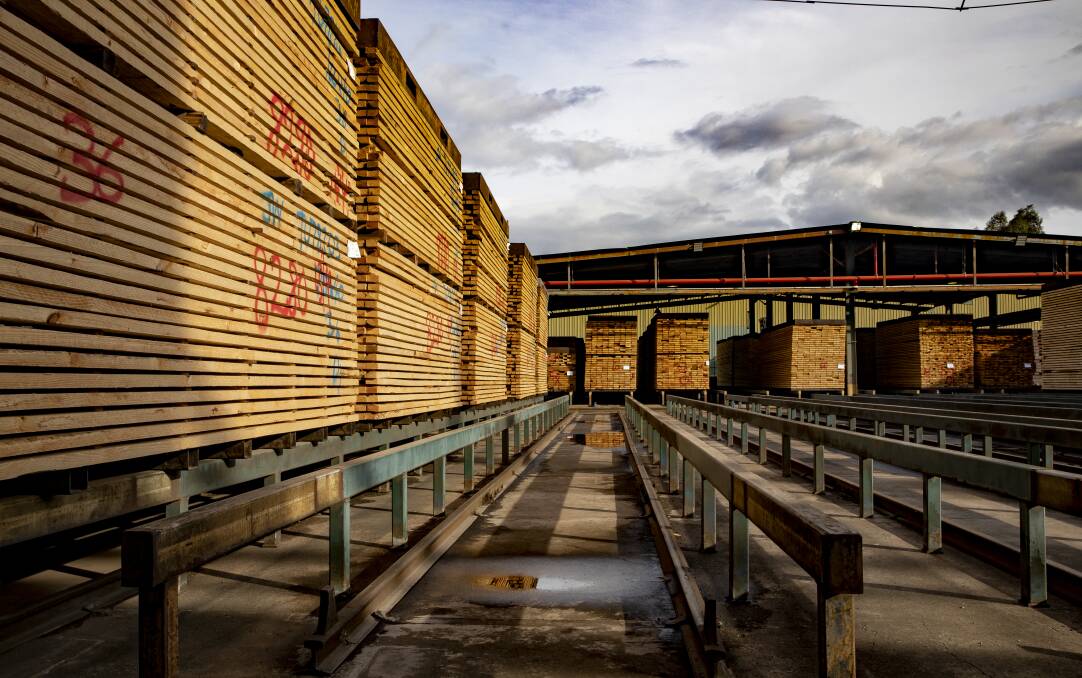 Inside the AKD Softwoods Timber Mill at Tumut. Picture: Sitthixay Ditthavong