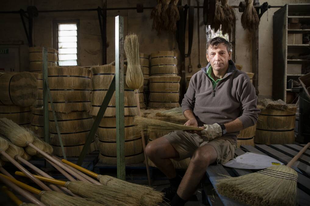 Robert Richards, who is the co-owner of the Australia's last broom factory in Tumut, said it was hard to find a politician he could trust. Picture: Sitthixay Ditthavong