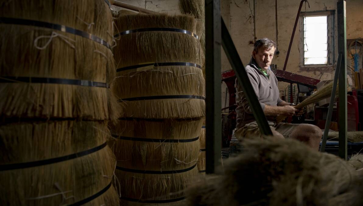 Robert Richards, who still makes brooms from millet the old-fashioned way. Picture: Sitthixay Ditthavong