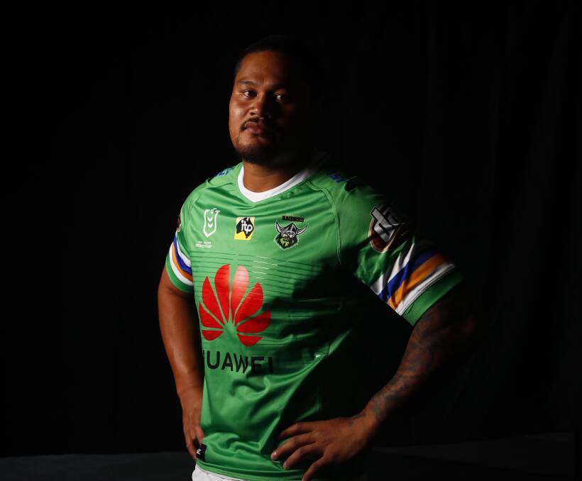 Raiders centre Joey Leilua has taken another step in his recovery from neck surgery. Picture: Grant Trouville/NRL Photos