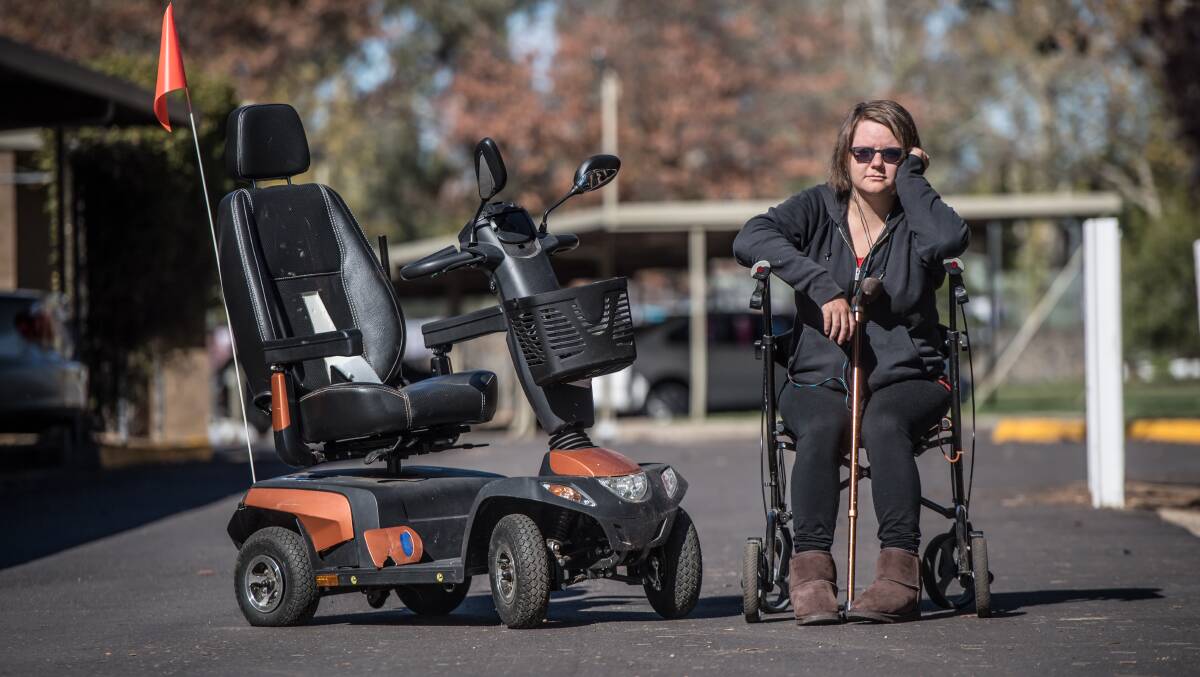 Susan Hutchinson, of Lyneham, whose mobility scooter was vandalised over the weekend. Picture: Karleen Minney