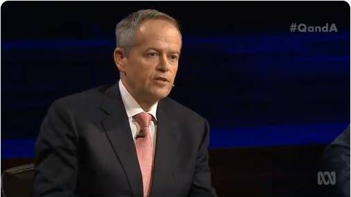 Bill Shorten appears on ABC's Q&A on Monday.