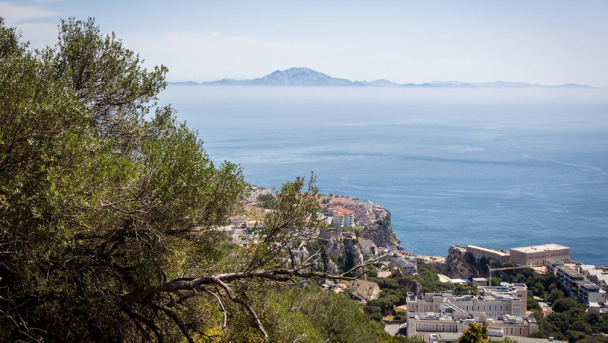 The view from Gibraltar across the Mediterranean Sea to Africa, just 20 kilometres away. Picture: Michael Turtle