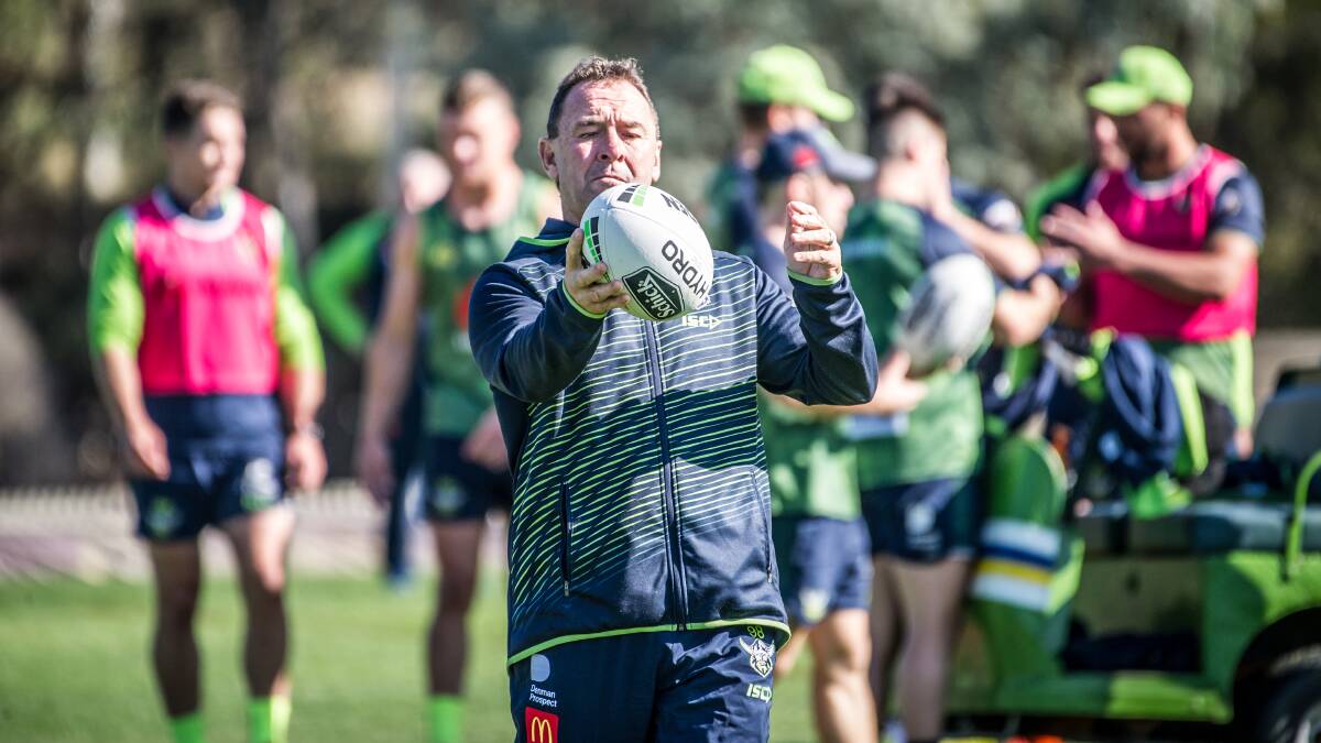 Raiders coach Ricky Stuart pushed to use players outisde the top 30. Picture: Karleen Minney