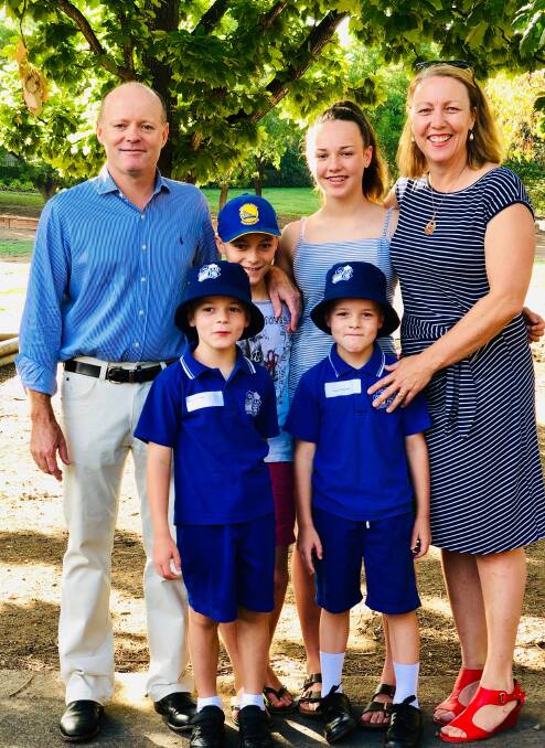 Dr David O'Rourke and his wife Sue-Ann and their children Lily, 14; Jack, 10; and twins Harry and Tom, 6. Picture: Supplied