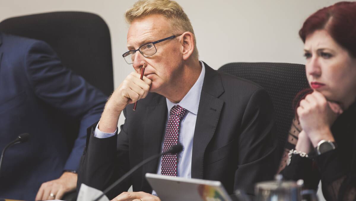 Liberals MLA Mark Parton led an Opposition attack on Wednesday over allegations of antisocial problems at a Reid public housing block.
Picture: Jamila Toderas