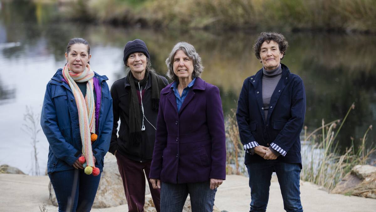 SEE-Change's Jennifer Tonna, Landcare ACT's Maxine Cooper, Molonglo Conservation Group's Karen Williams, and SEE-Change's Edwina Robinson. Picture: Jamila Toderas