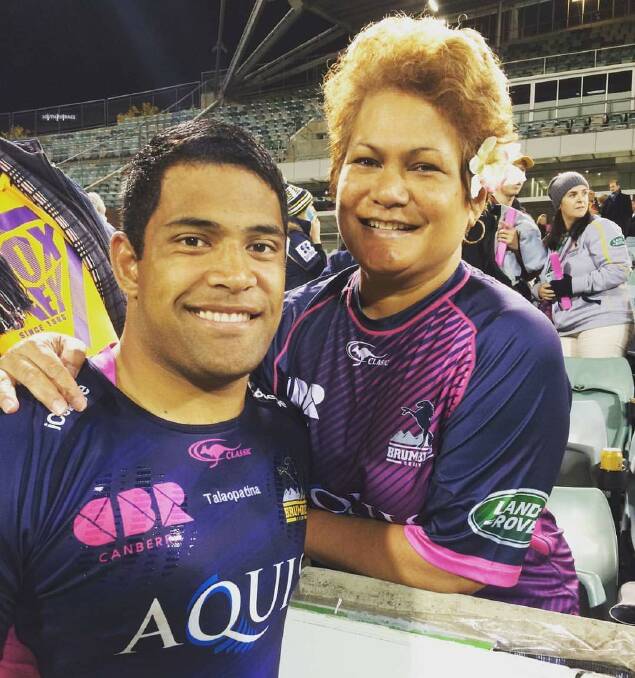 Scott Sio and Tina at Canberra Stadium. Picture: Supplied