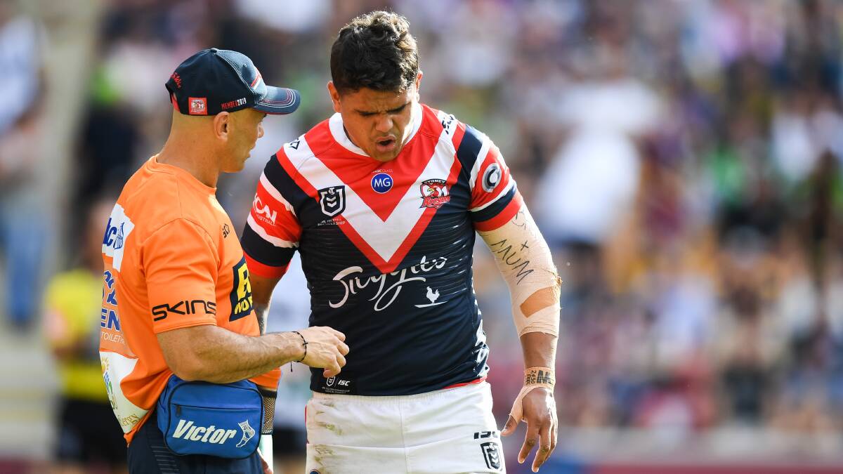 Latrell Mitchell sent a scare through NSW camp. Picture: Nathan Hopkins/NRL Photos
