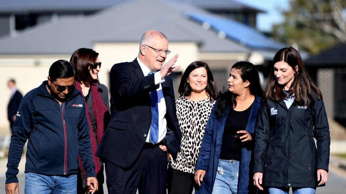 Prime Minister Scott Morrison on the campaign trail. Picture: AAP/Tracey Nearmy