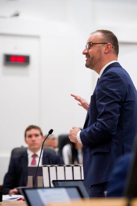 Chief Minister Andrew Barr, who is set to face off against Opposition leader Alistair Coe at next year's ACT election. Picture: Elesa Kurtz