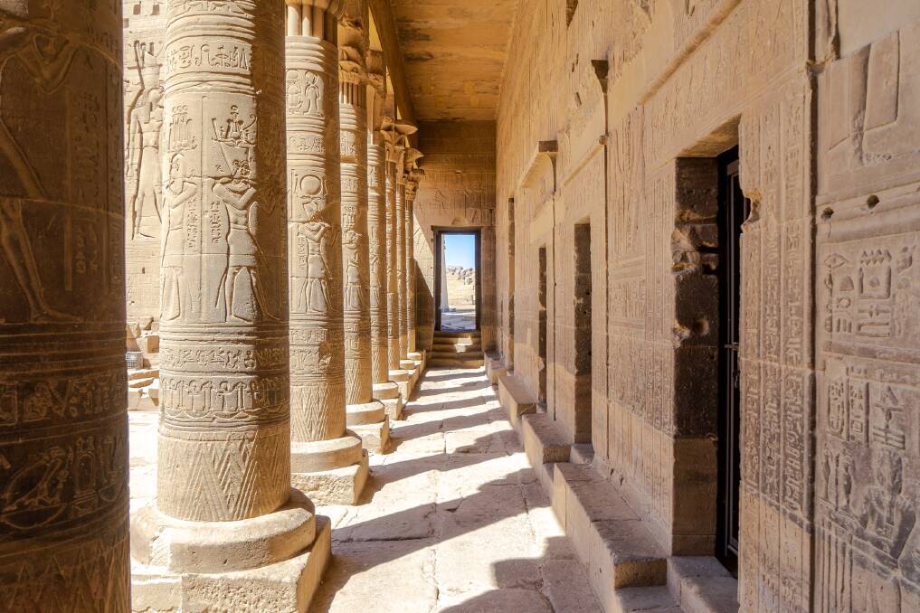 The Temple of Philae in Aswan has the last example of carved hieroglyphics in Egypt.