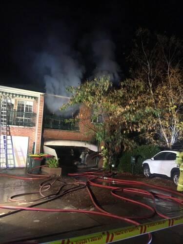 The fire started in the garage before spreading to other parts of the house. Picture: ACT Emergency Services Agency