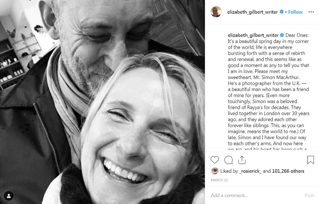 Gilbert introduces Simon MacArthur to her Instagram followers