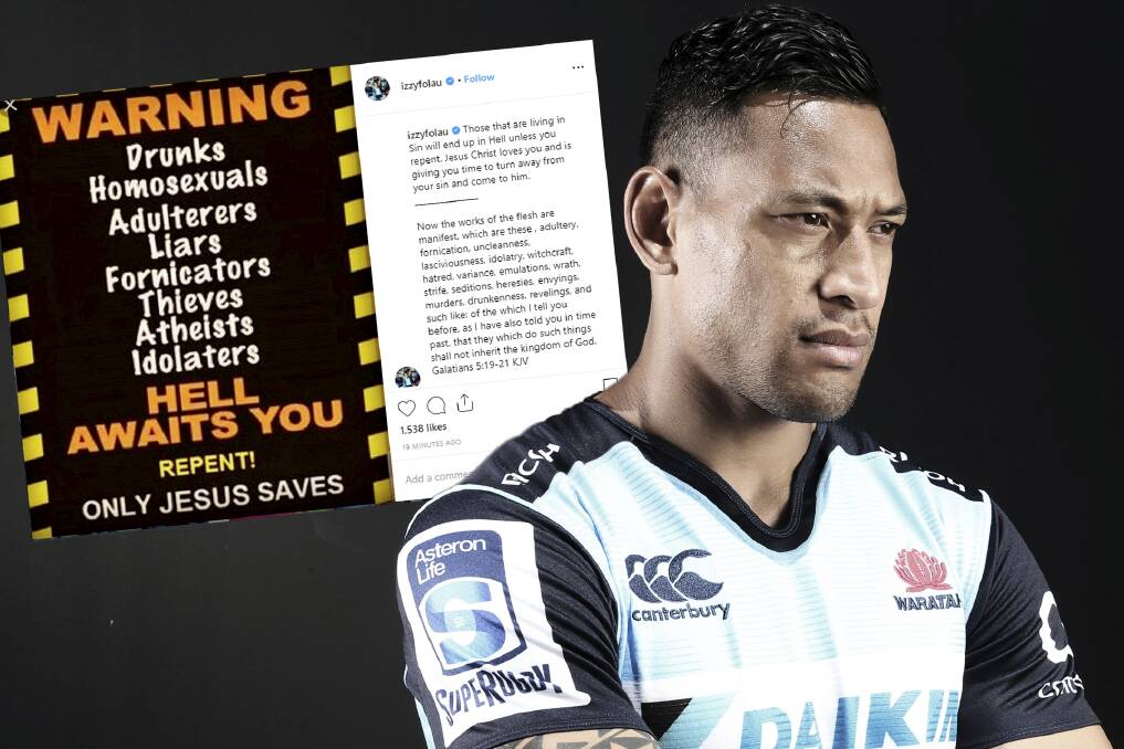 Israel Folau was sacked by Rugby Australia in May.