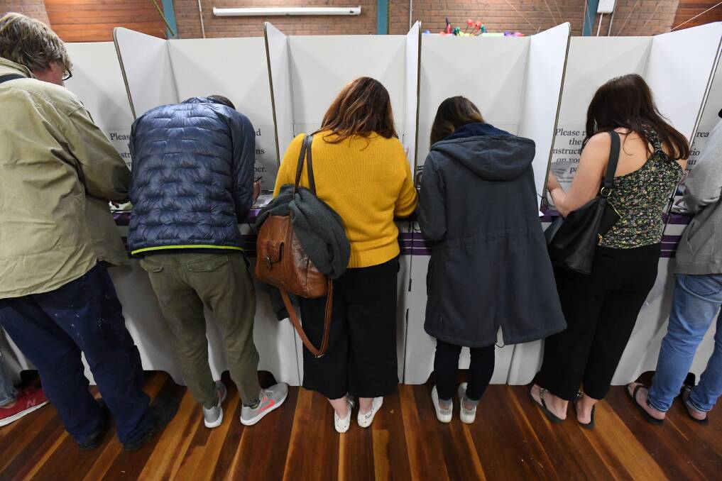 Voters at St Kilda in Melbourne on election day last month. Picture: James Ross