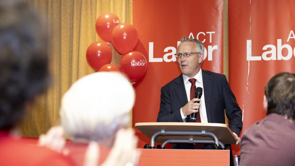 Labor's David Smith at the Belconnen Labor Club on Saturday night. Picture: Sitthixay Ditthavong