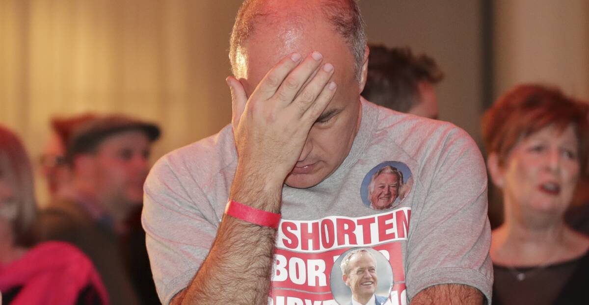 Labor supporters were crushed on election night when they realised Bill Shorten had no hope of winning. Alex Ellinghausen