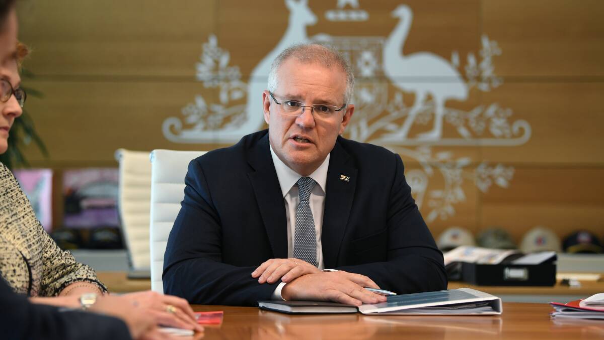 Prime Minister Scott Morrison during a meeting at the Commonwealth Parliament Offices in May. Picture: AAP