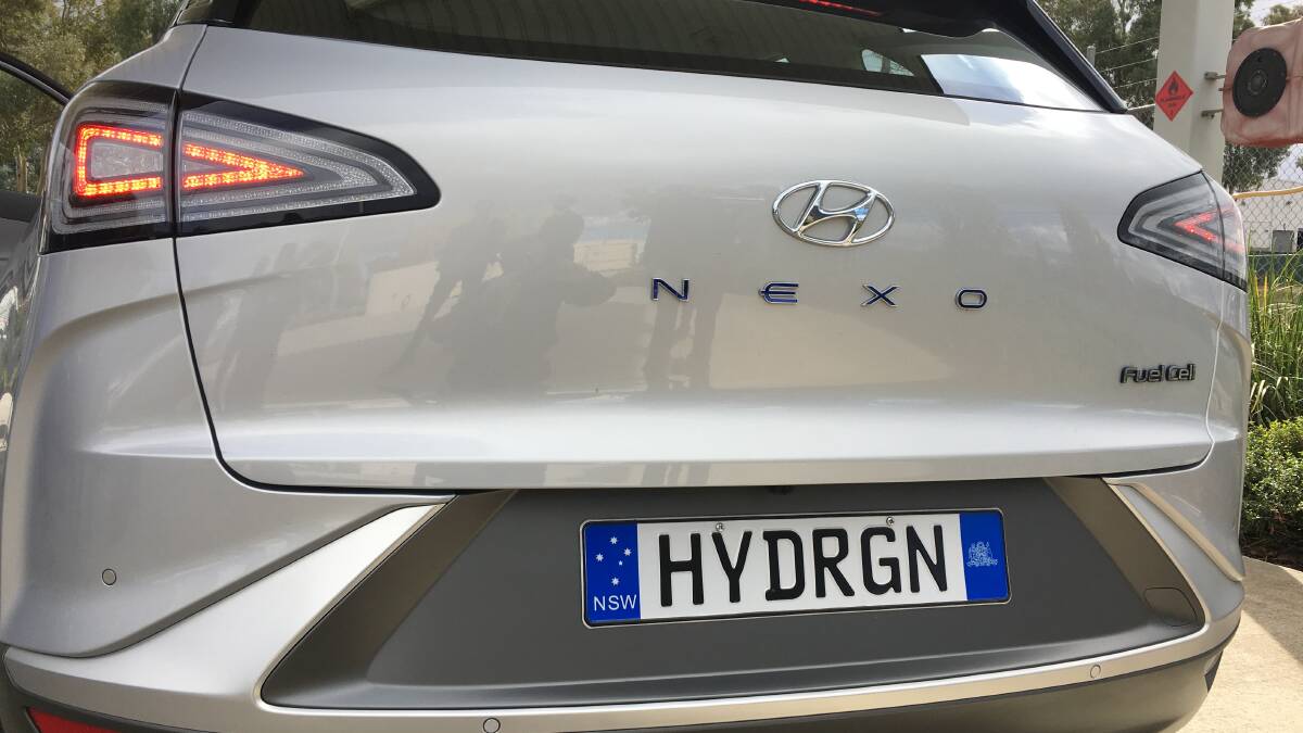 A Hyundai Nexo fuel cell car. There will be 20 of the vehicles, powered by hydrogen produced in Fyshwick, in the ACT government fleet by the end of 2019. Picture: Peter Brewer