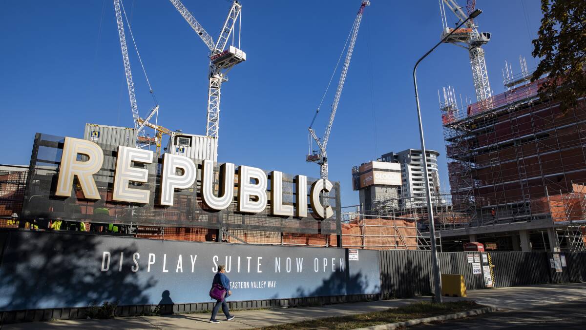 Geocon's Republic project in Belconnen in May. Picture: Sitthixay Ditthavong