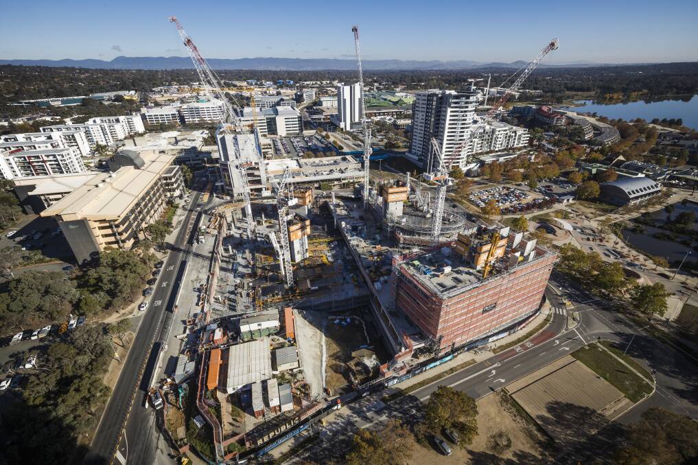 Aerial view of the Geocon project Republic in Belconnen. Picture: Sitthixay Ditthavong