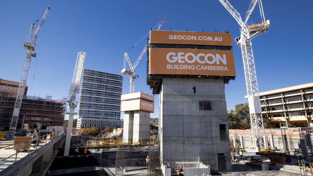 The majority of Geocon's Republic building site is no longer subject to a stop-work notice after amendments were approved. Picture: Sitthixay Ditthavong