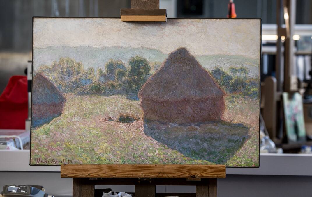 Claude Monet's Haystacks, midday, part of the NGA's national collection, will be brought out from storage ahead of the opening of the National Gallery's 2019 winter exhibition Monet: Impression Sunrise next month. Picture: Karleen Minney