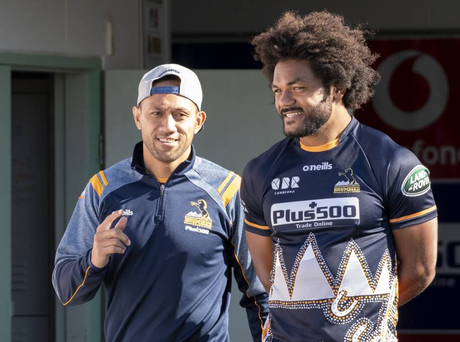 Christian Lealiifano, left, and Henry Speight are leaving the Brumbies. Picture: Sitthixay Ditthavong