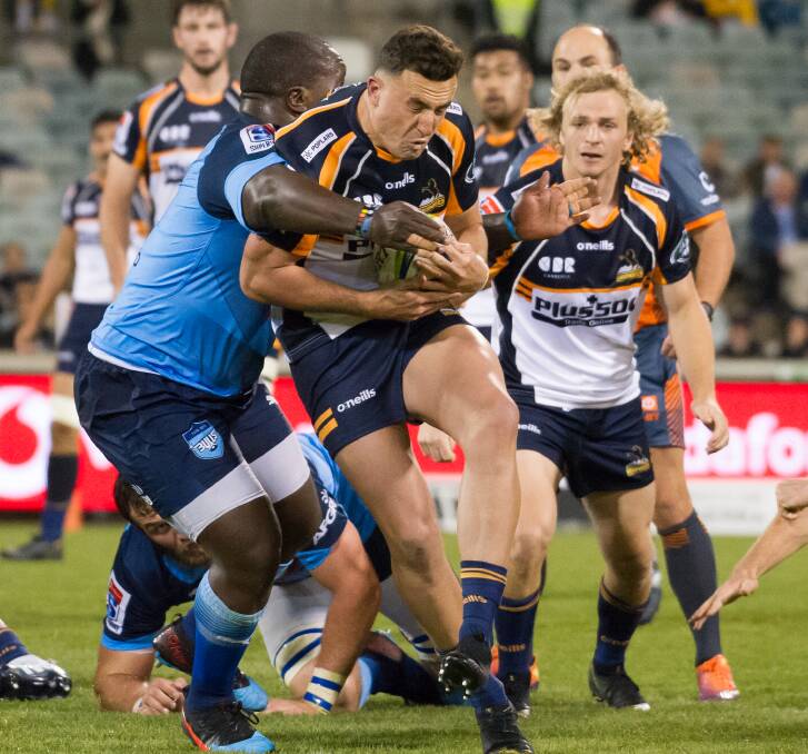 The Brumbies are at the top of the Australian conference after a bonus-point win against the Bulls. Picture: Elesa Kurtz