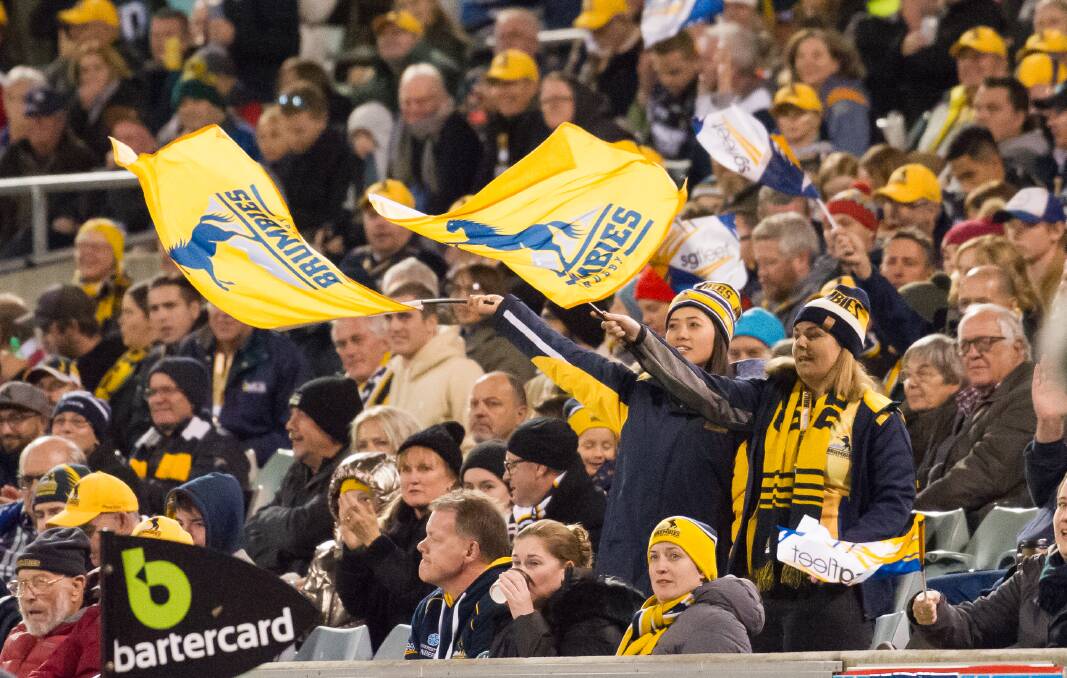 Almost 10,000 fans watched the Brumbies beat the Reds last week. Picture: Elesa Kurtz