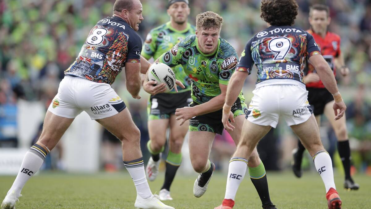 Ryan Sutton. Canberra Raiders vs North Queensland Cowboys at GIO stadium in Canberra on Saturday 25 May 2019. Photo: Alex Ellinghausen