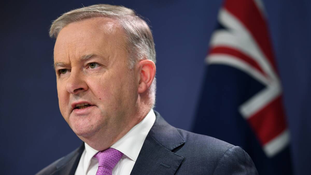 Labor's Anthony Albanese in Sydney on Monday, where he challenged the government to recall parliament in June to pass the first round of tax cuts. Picture: AAP