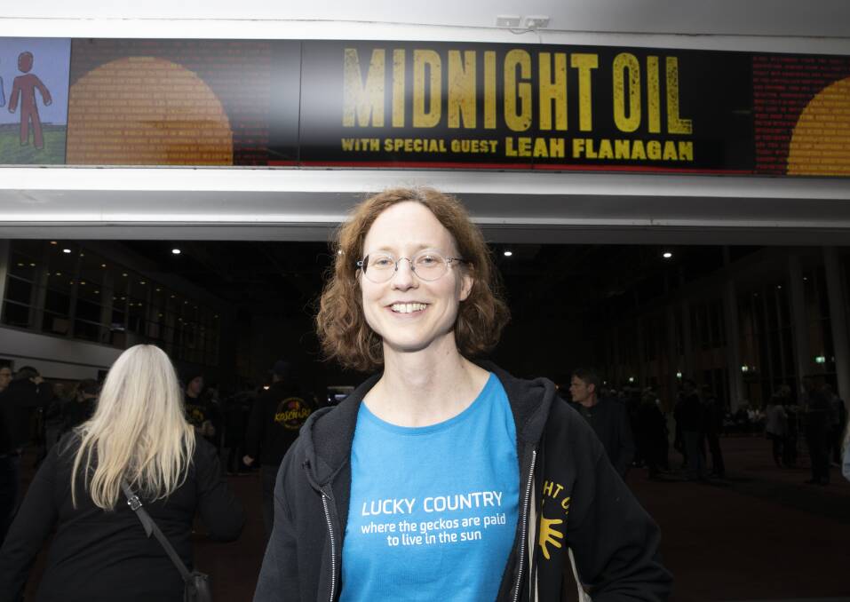 Malin Forsgren travelled from Sweden to see Midnight Oil perform at Canberra's Royal Theatre. Picture: Sitthixay Ditthavong