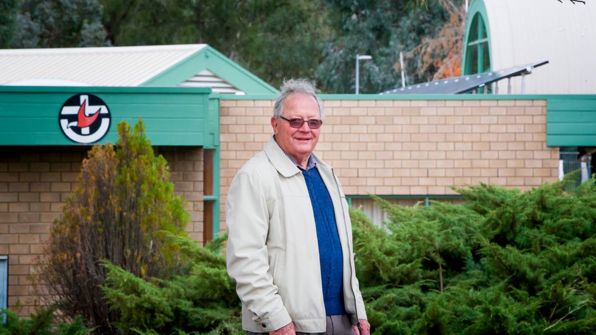 Weston Creek Uniting Church property manager, Simon Hearder, has installed 40 solar panels on the church's roof as part of new ACT government scheme for solar panel rebates for businesses and community groups. Picture: Elesa Kurtz