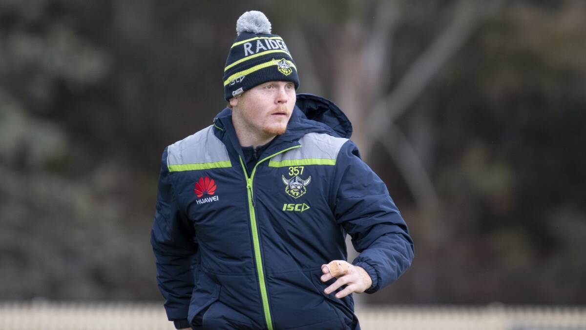 Corey Horsburgh at Raiders training. Picture: Sitthixay Ditthavong