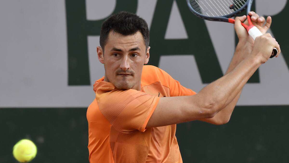 Bernard Tomic, pictured during the French Open, lost his first round match at Wimbledon. Picture: EPA