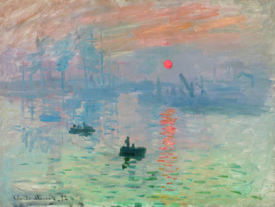 Claude Monet's Impression, sunrise (1872), the painting that sparked the Impressionist movement. From the Musée Marmottan.