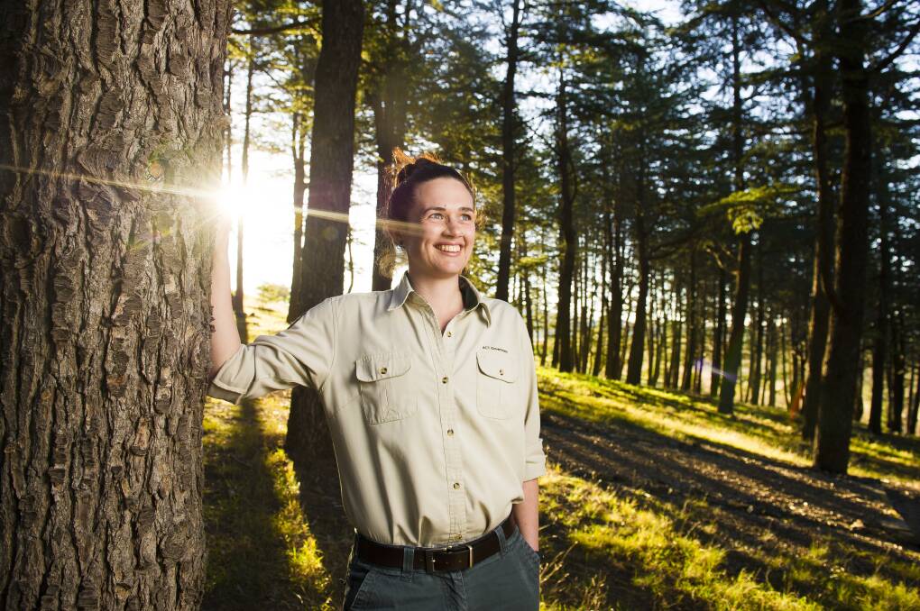 Under a proposed trial patients could be "prescribed" time spent outdoors with ACT park rangers like Tidbinbilla Visitor Centre manager Heather Gow-Carey, pictured. Picture: Dion Georgopoulos