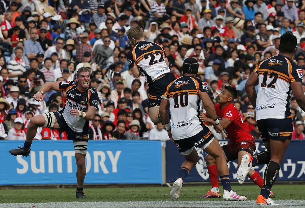 Packed crowds in Tokyo watch the Brumbies beat the Japan Sunwolves. Picture: AP